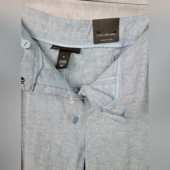 Lane Bryant Womens‎ cropped Wide Leg Pants Size 16 baby blue linen - Picture 4 of 11